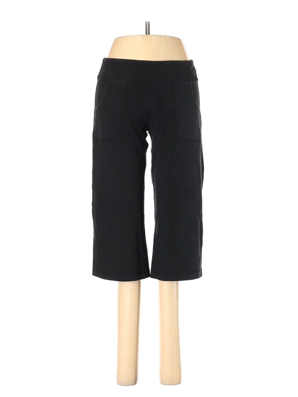 OLD NAVY Women's Black Cropped Wide-Leg Capris Joggers